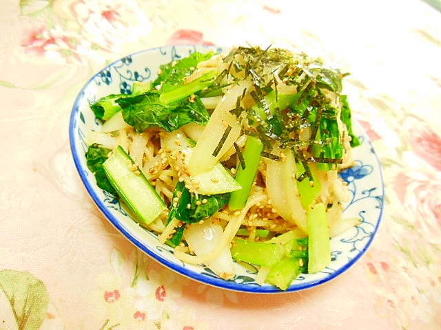 ❤小松菜と玉葱のたらこＷ胡麻バター・パスタ❤