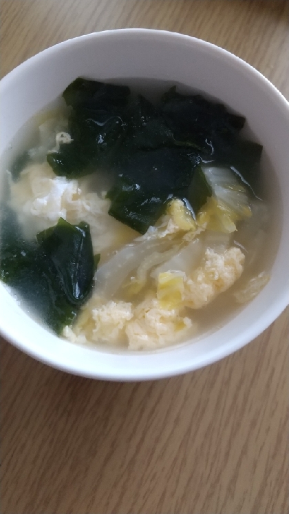 白菜と卵のあっさり中華スープ