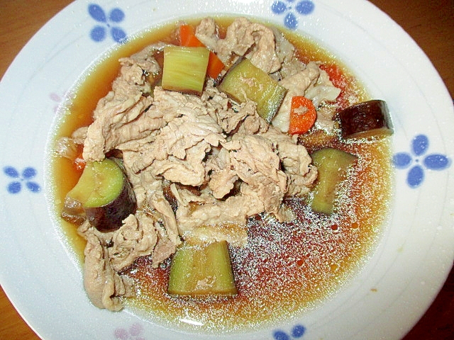 なすと豚肉の煮物