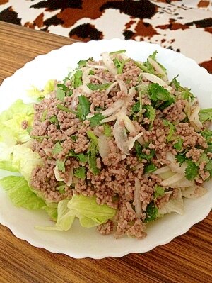 タイ風 豚ひき肉の幸せサラダ レシピ 作り方 By Yucky0217 楽天レシピ