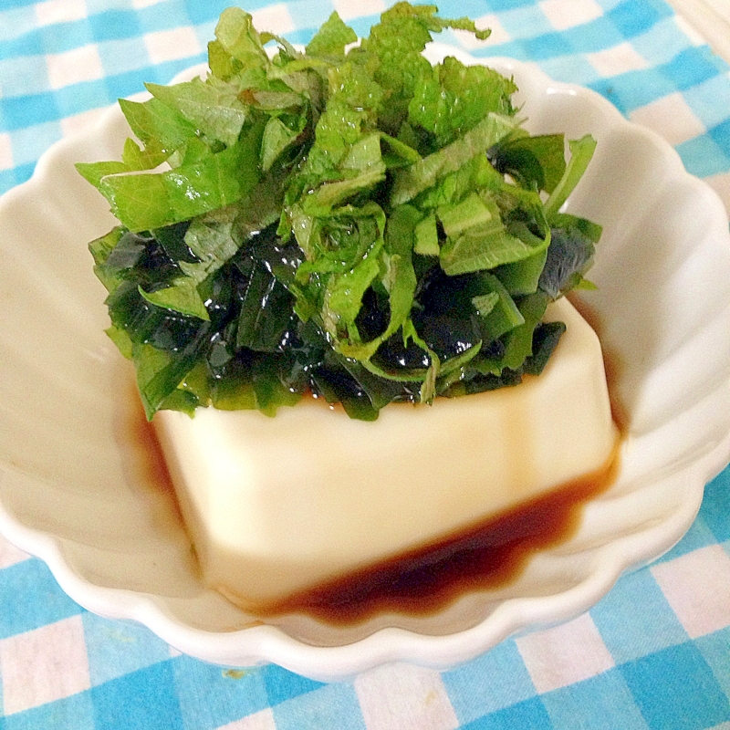 わかめと青じその冷奴♡