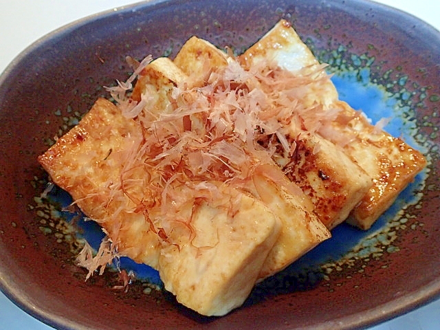 ❤焼き豆腐のにんにく麺つゆ炒め❤
