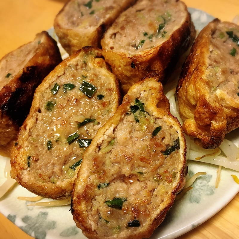 余った餃子の具で☆油揚げ餃子