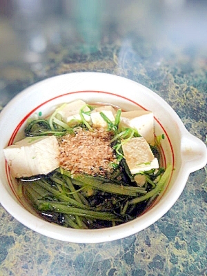 和食の副菜☆水菜と豆腐のサッと煮