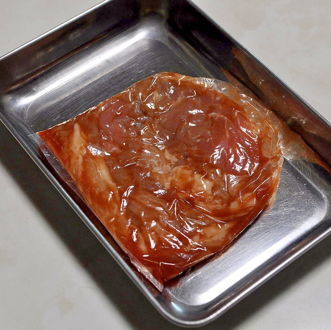 下味冷凍◇豚薄切り肉のトマトケチャップ漬け