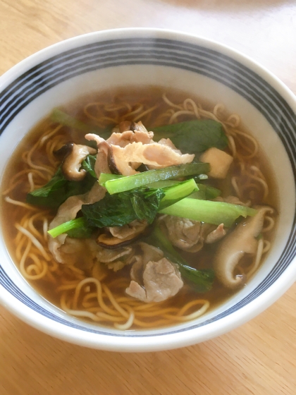 炒めほうれん草のラーメン