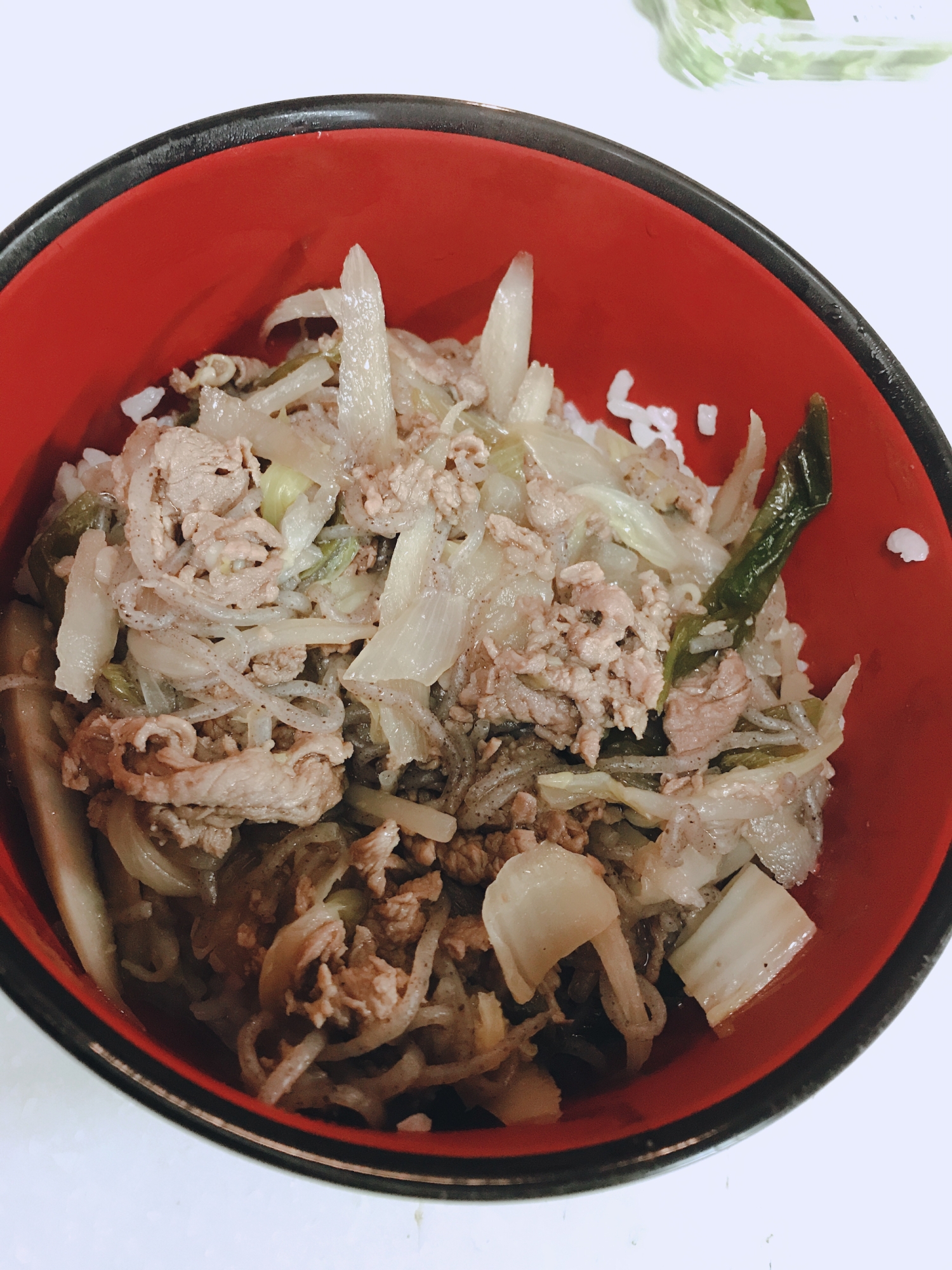 牛肉と野菜の甘辛丼