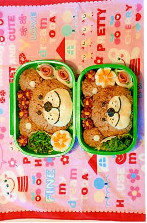 キャラ弁 かわいいクマさんブーフ弁当