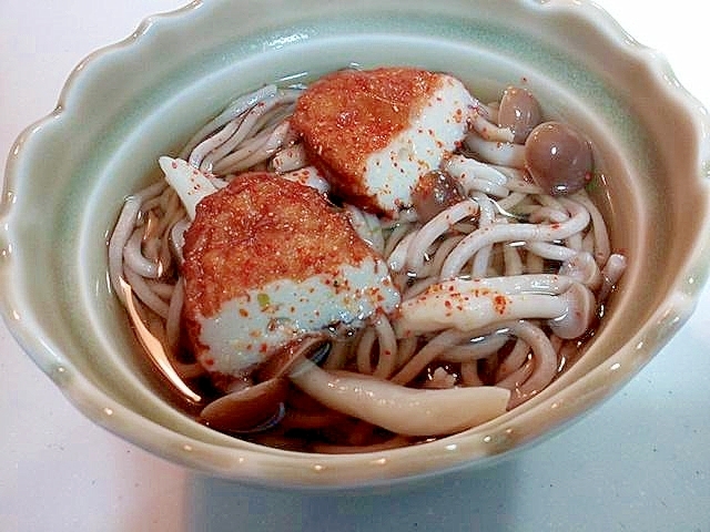 しめじとさつま揚げのお蕎麦