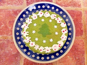 クリスマスデコの☆抹茶のパンケーキ♪