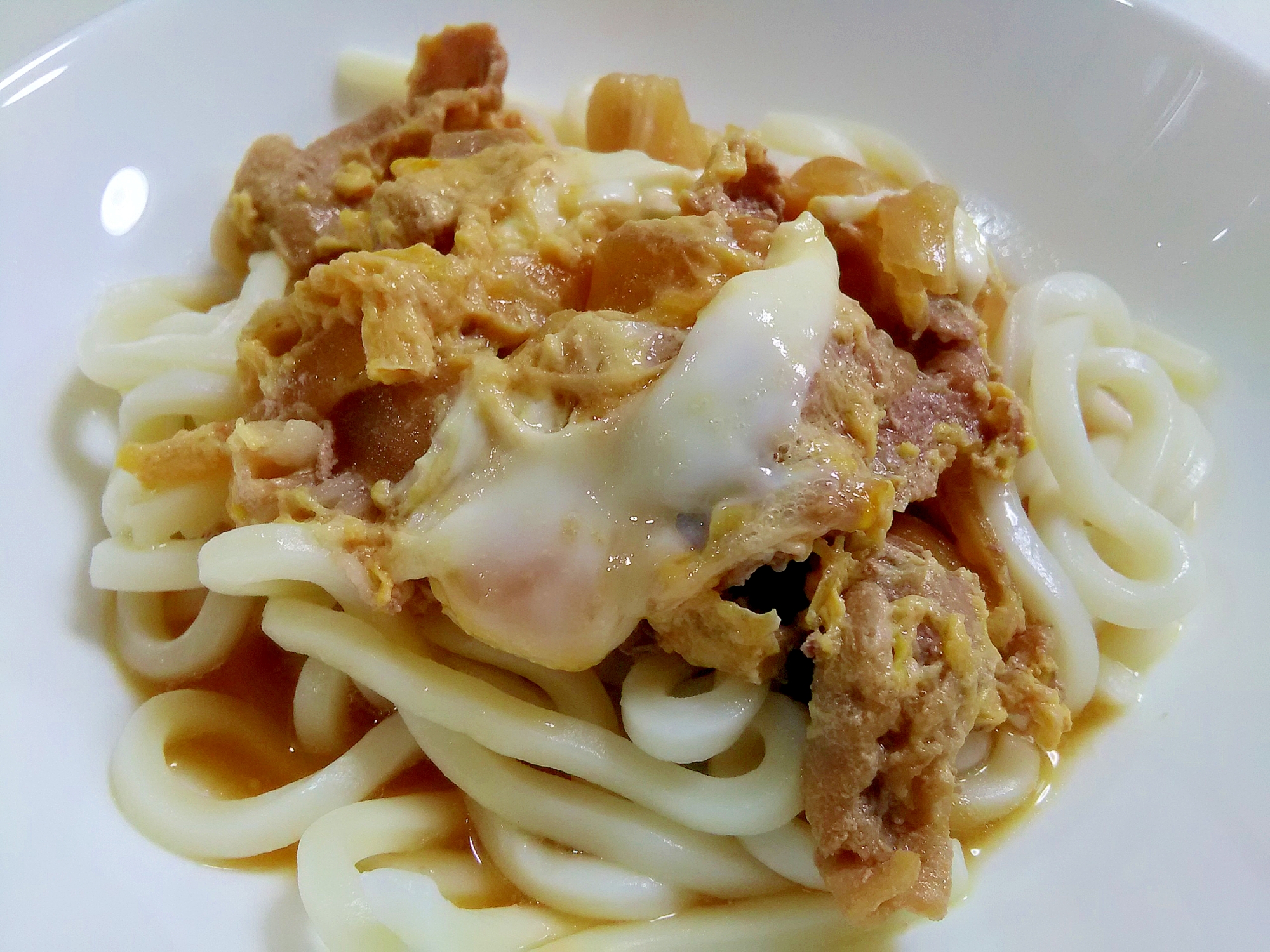 お手軽ランチに 豚肉と玉ねぎの卵とじうどん レシピ 作り方 By うーころちゃん 楽天レシピ