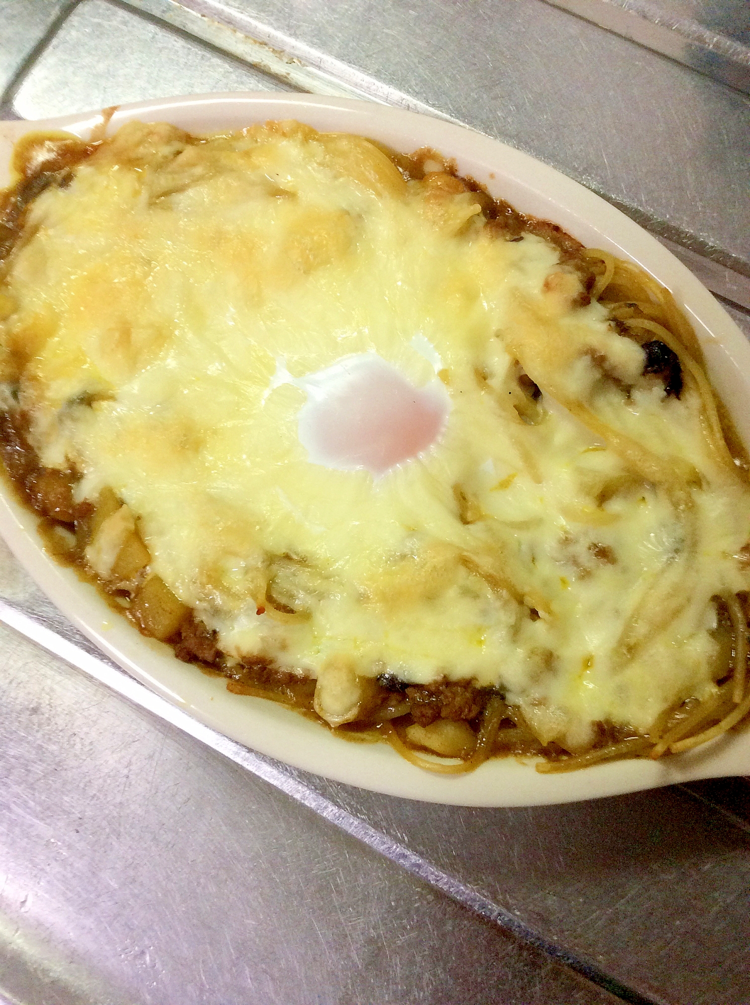 カレーアレンジ♪スパグラ風