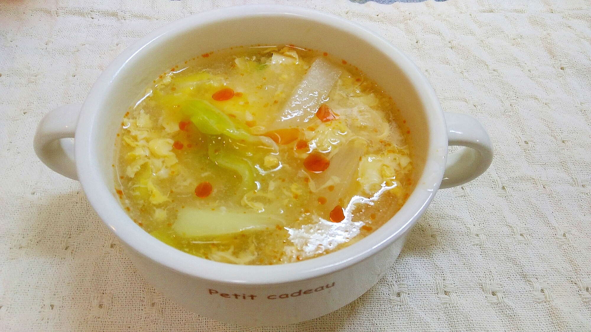酸辣湯風キャベツと大根のスープ