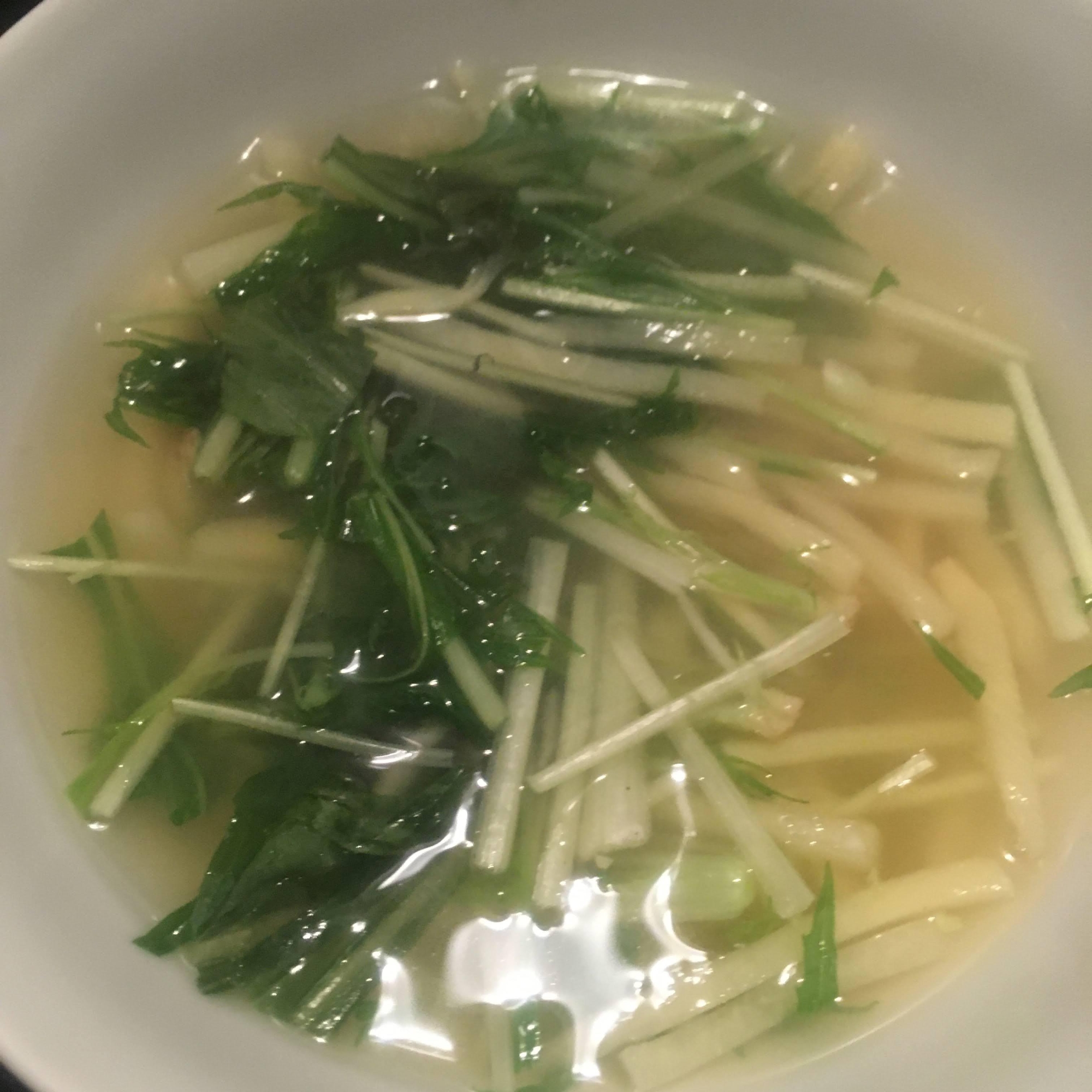 水菜と竹の子の味噌汁