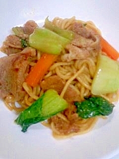 チンゲン菜入り焼きそば