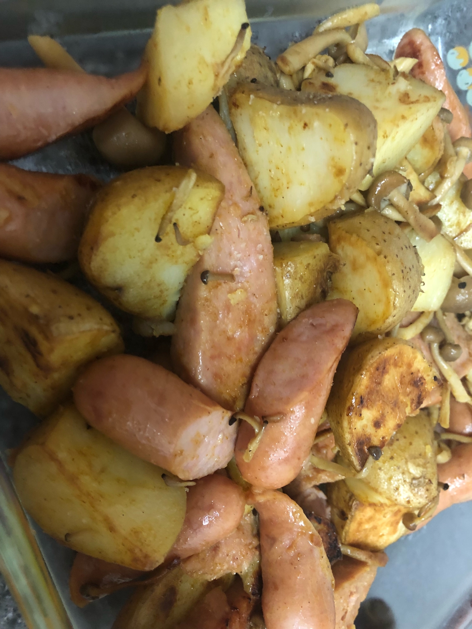 レンジで時短！じゃがいもカレー風味炒め