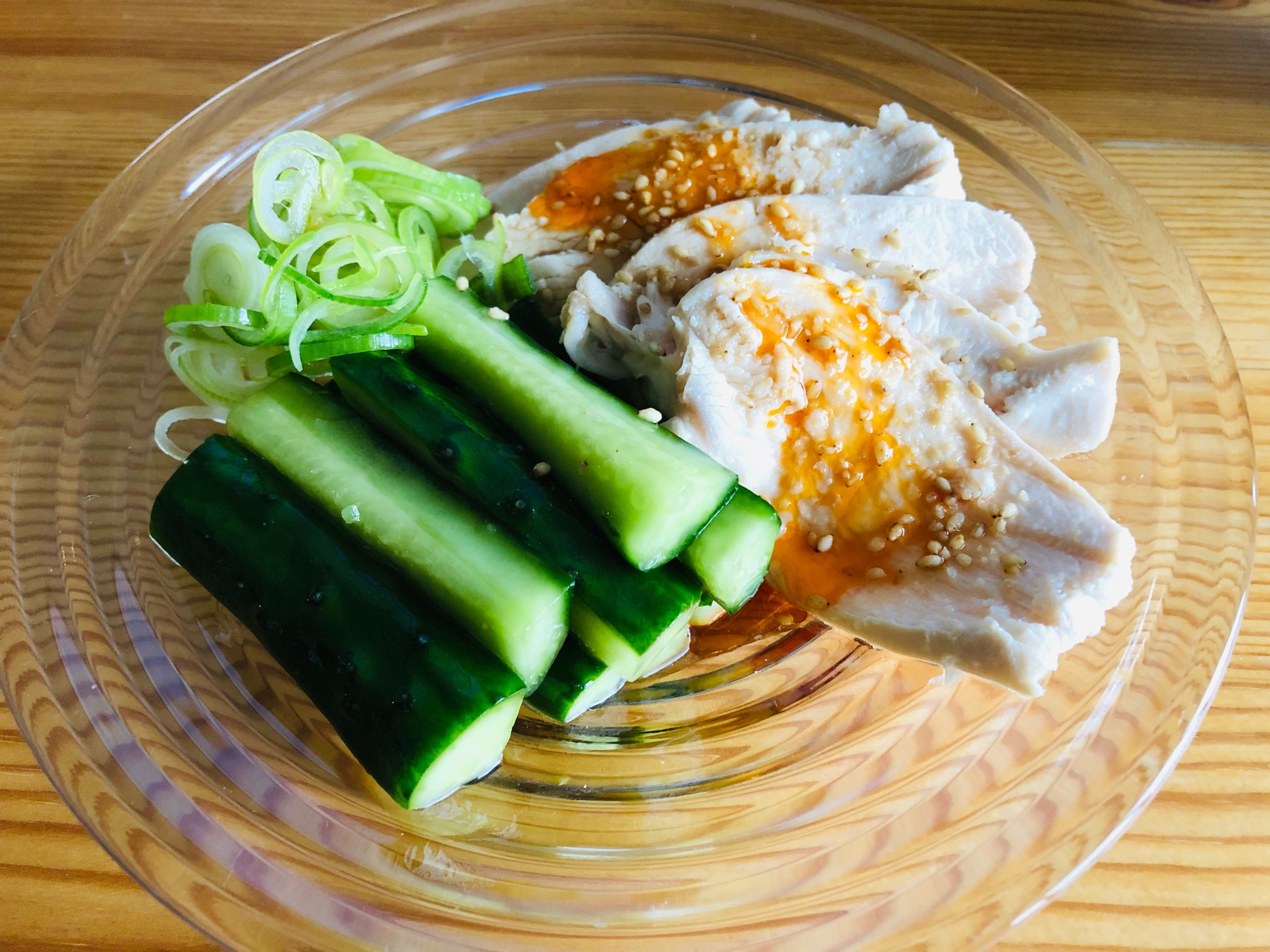 レンジでおつまみ☆蒸し鶏〜よだれ鶏風〜