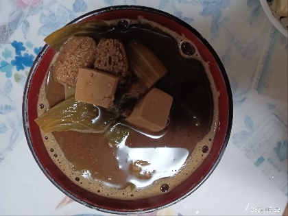 小松菜油揚げ豆腐♪お味噌汁✧˖°