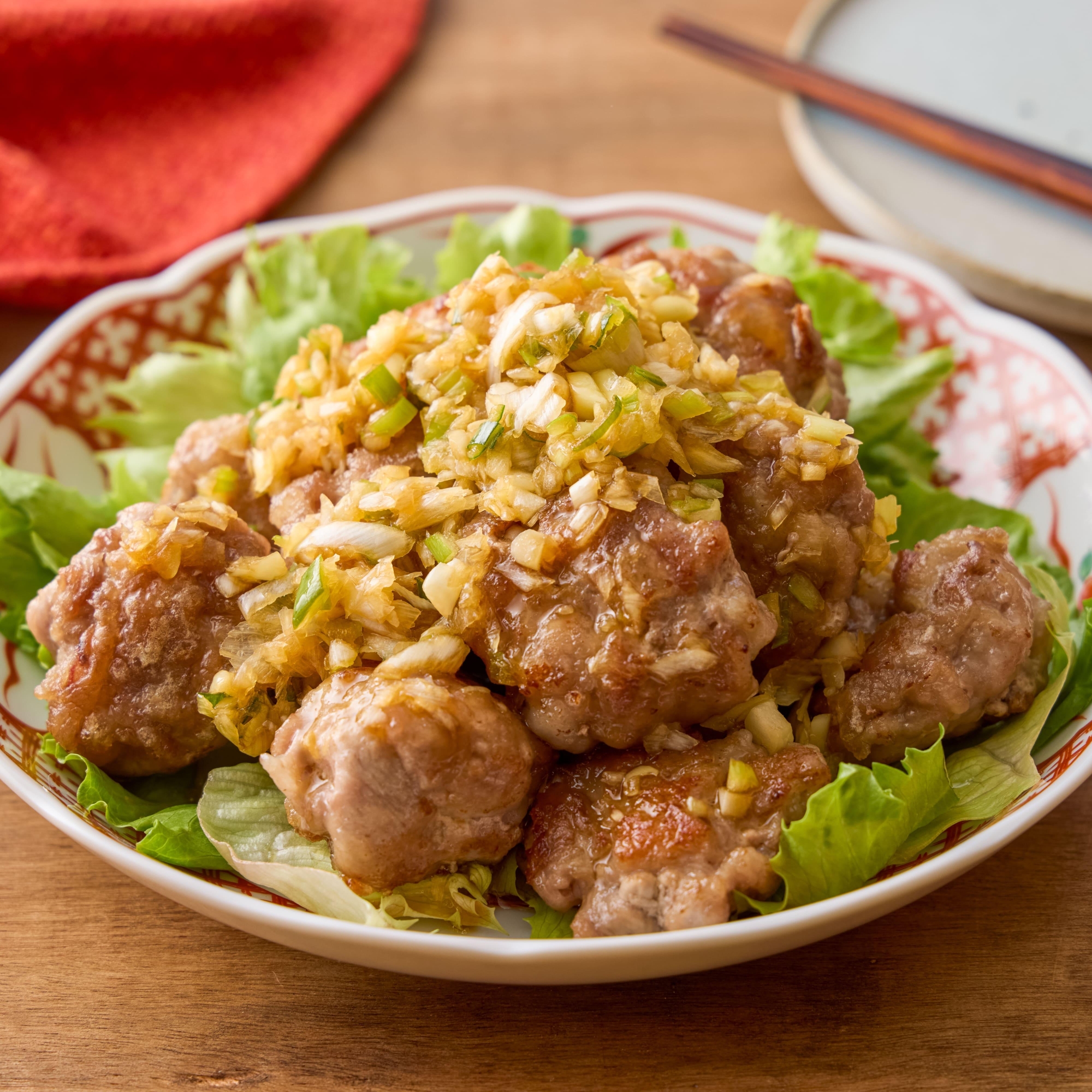 豚こまボールのジューシー油淋鶏風