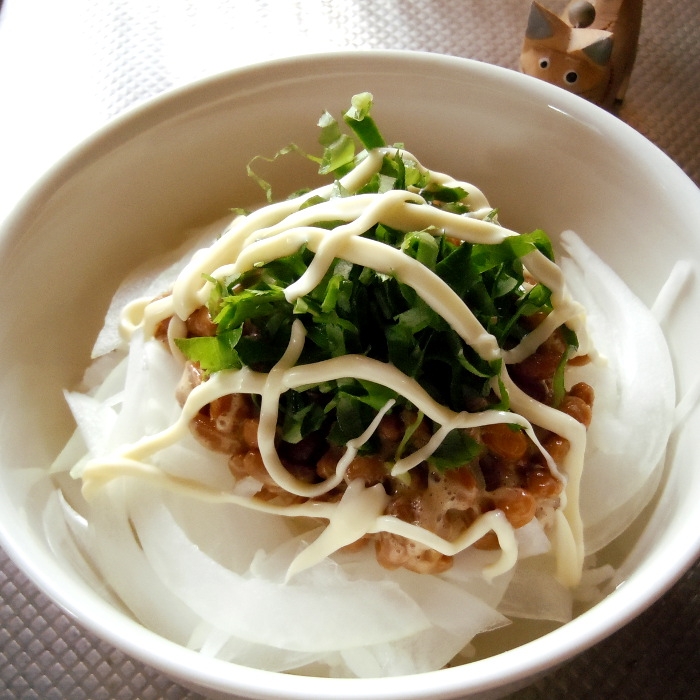 新玉ねぎと納豆のさっぱり丼