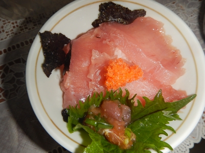 簡単すし飯で♪　大トロづくし「マグロ丼」