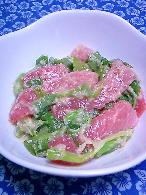 付け合せに お酒のおつまみにも マグロとネギのぬた レシピ 作り方 By 桜39桜39 楽天レシピ 付け合せに お酒のおつまみにも マグロとネギのぬた レシピ 作り方 By 桜39桜39 楽天レシピ