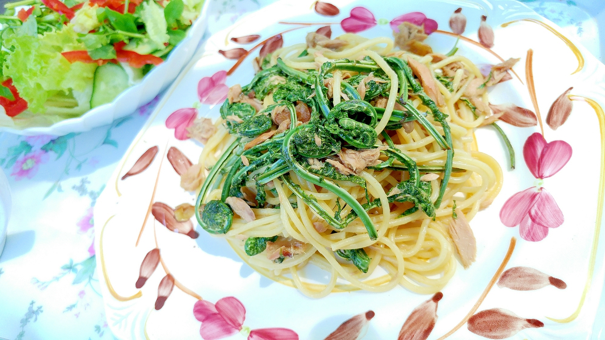 こごみの和風パスタ