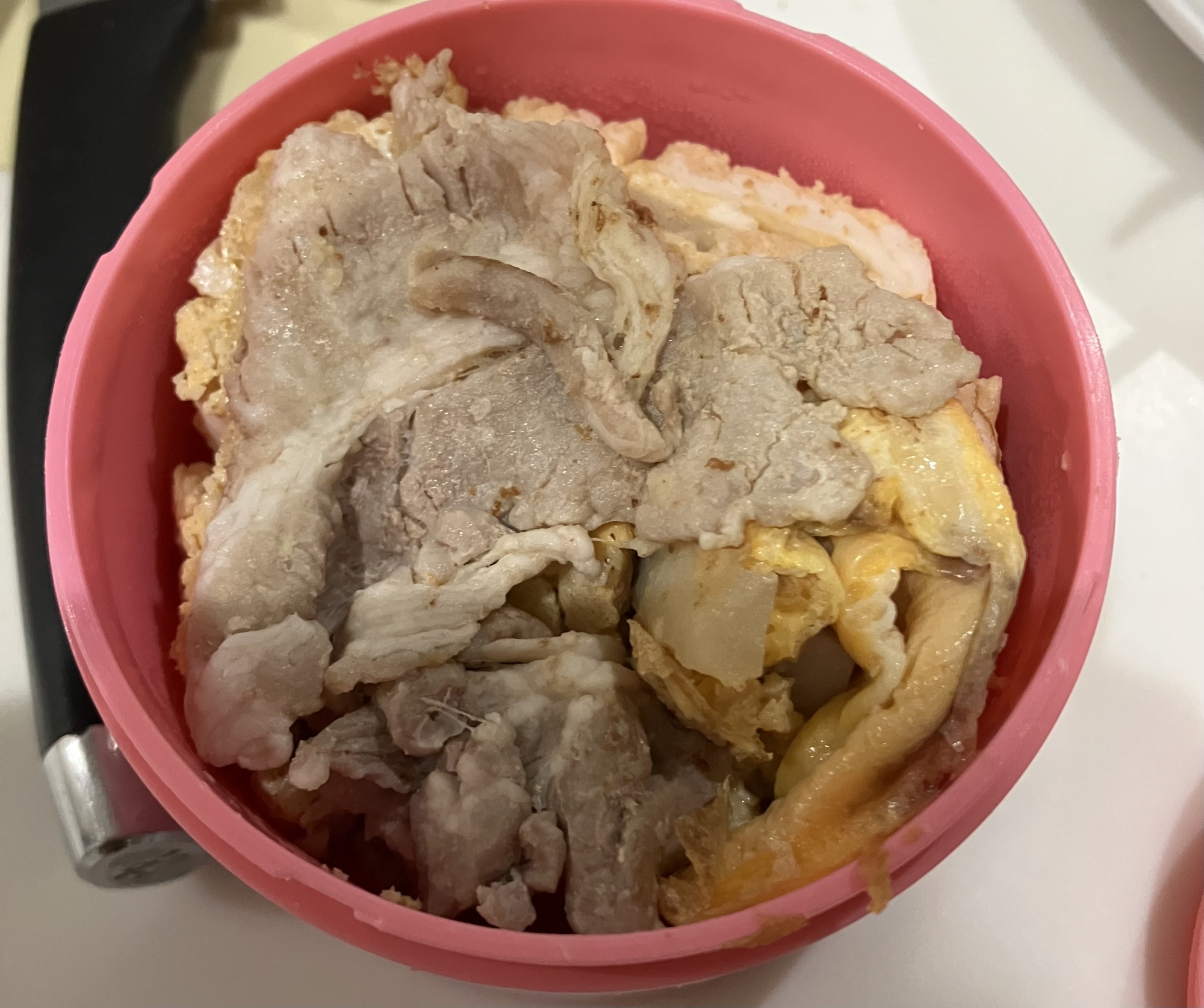 豚ヒレと卵とじどんぶり