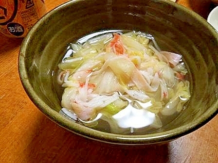 白菜と　かにかまの　ほっこり煮物