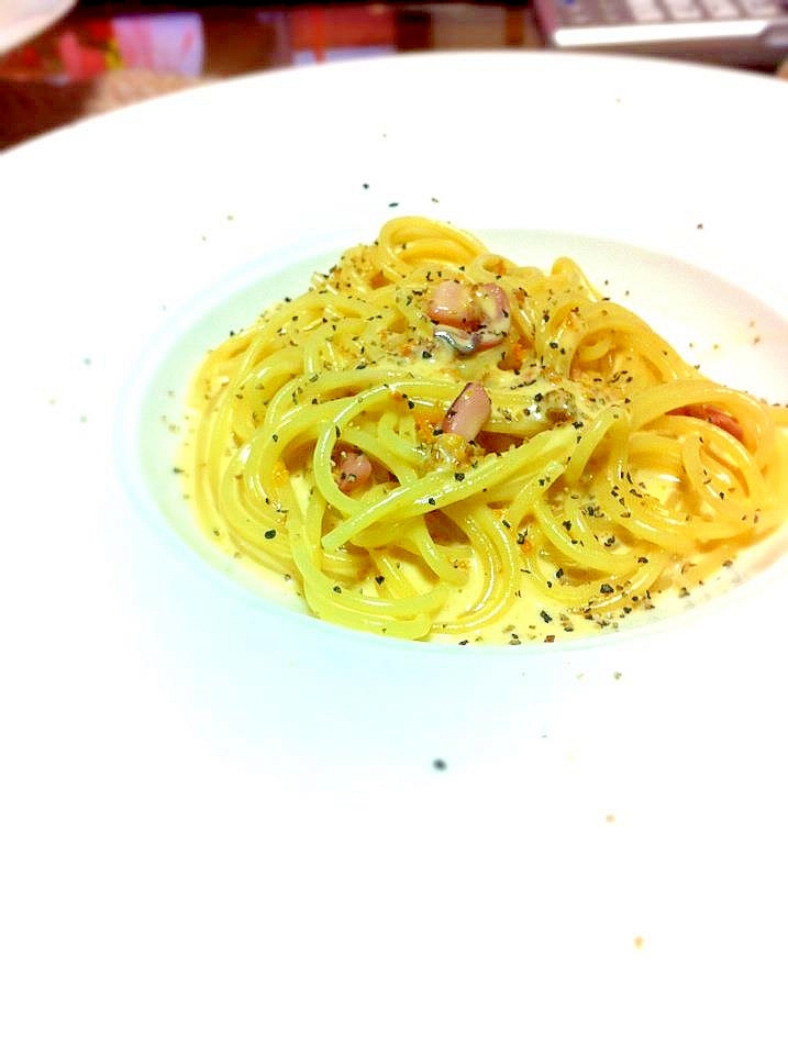 超簡単 イカの塩辛でクリームソースパスタ レシピ 作り方 By Mayochicken 楽天レシピ