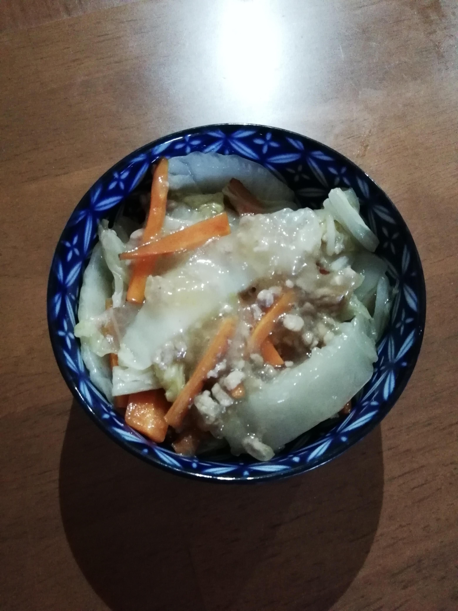 白菜と挽肉の餡かけ