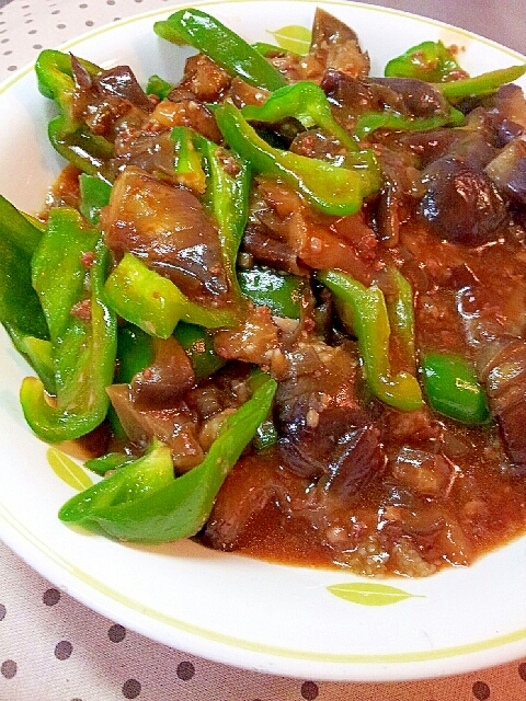 ご飯に合う✿ピーマンと豚ひき肉入り❤麻婆茄子