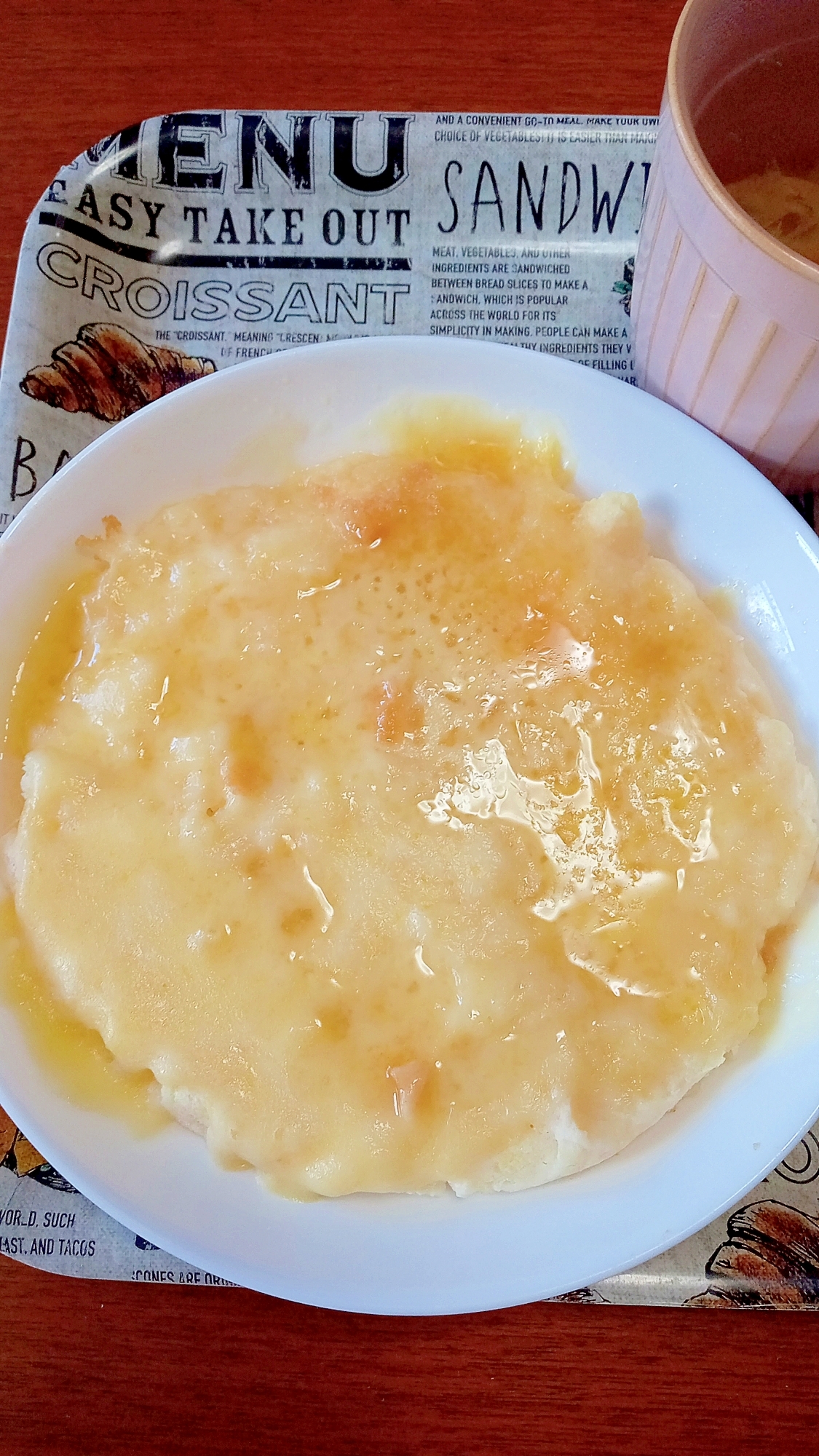 電子レンジで豆腐と米粉のハニーチーズナン