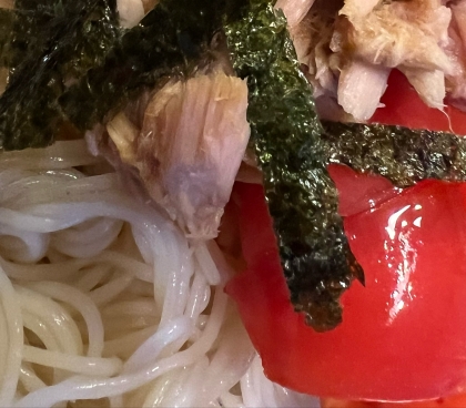ツナ缶でトマトそうめん