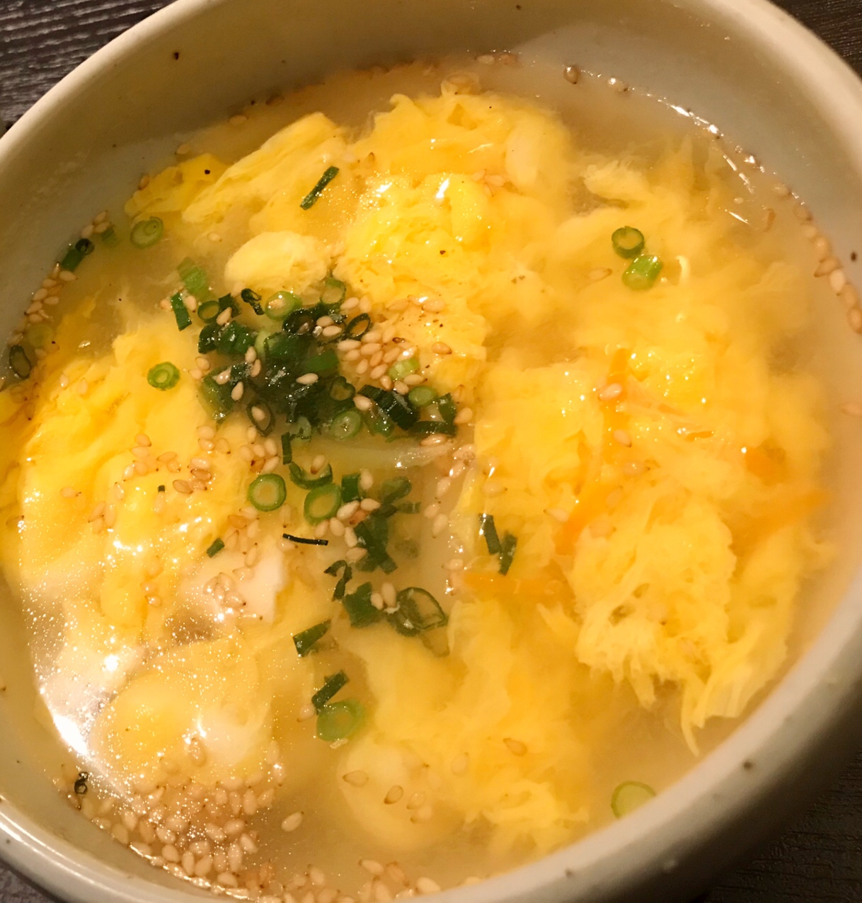 かつおだしのふわふわたまごスープ♪