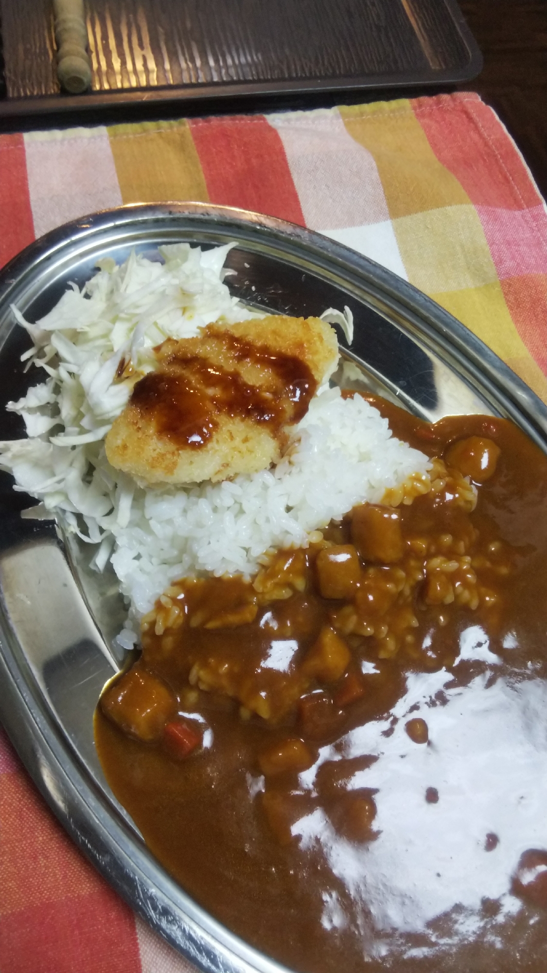 インスタントカレーアレンジ☆白身魚フライカレー