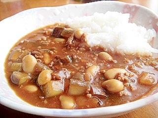 大豆と挽き肉のカレーライス