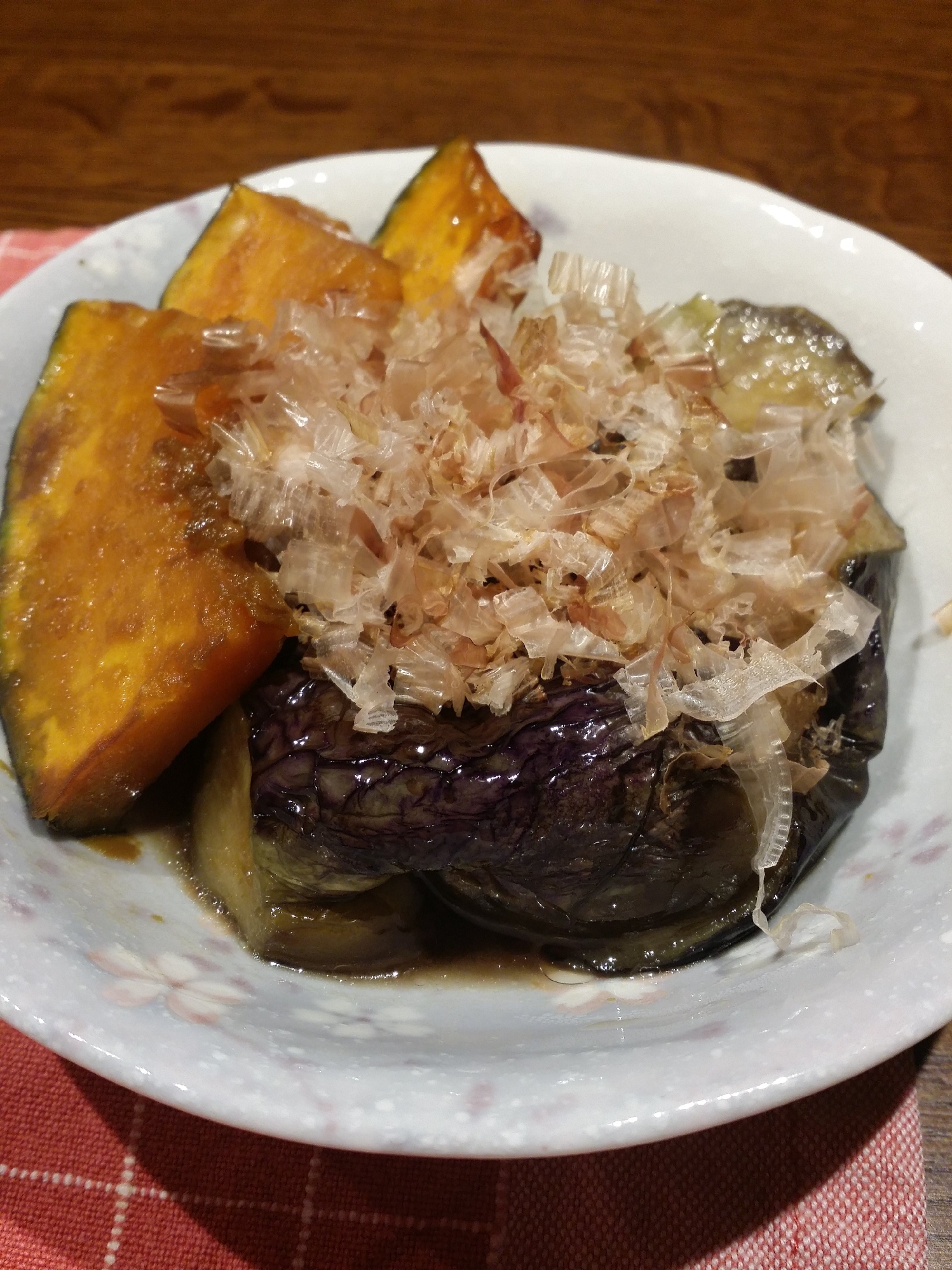 水ナスとかぼちゃのおかか煮浸し