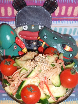 ズッキーニとカニかまの胡麻サラダ