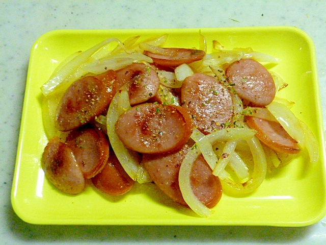 簡単 おつまみ ウインナーと玉ねぎの洋風炒め レシピ 作り方 By みずたまsweet 楽天レシピ