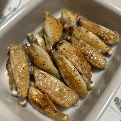 フライパンでカリッと手羽中の塩焼き