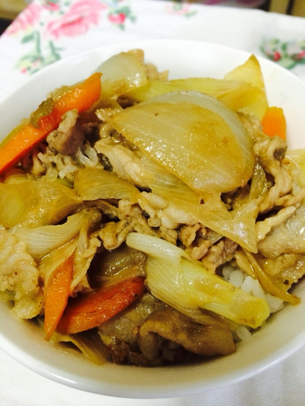 梅ジャム使いの簡単豚丼