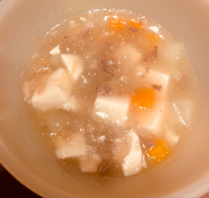 【離乳食】豆腐のとろみ煮（牛ミンチ＆ごぼう）