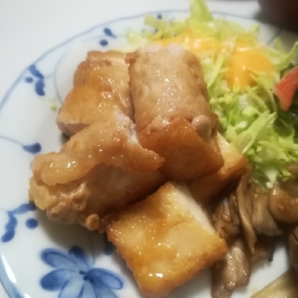 茄子の豚肉巻き・甘酢ソース。