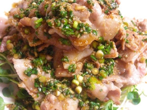 豚バラ肉のさっぱりネギソースかけ レシピ 作り方 By タルピ 楽天レシピ