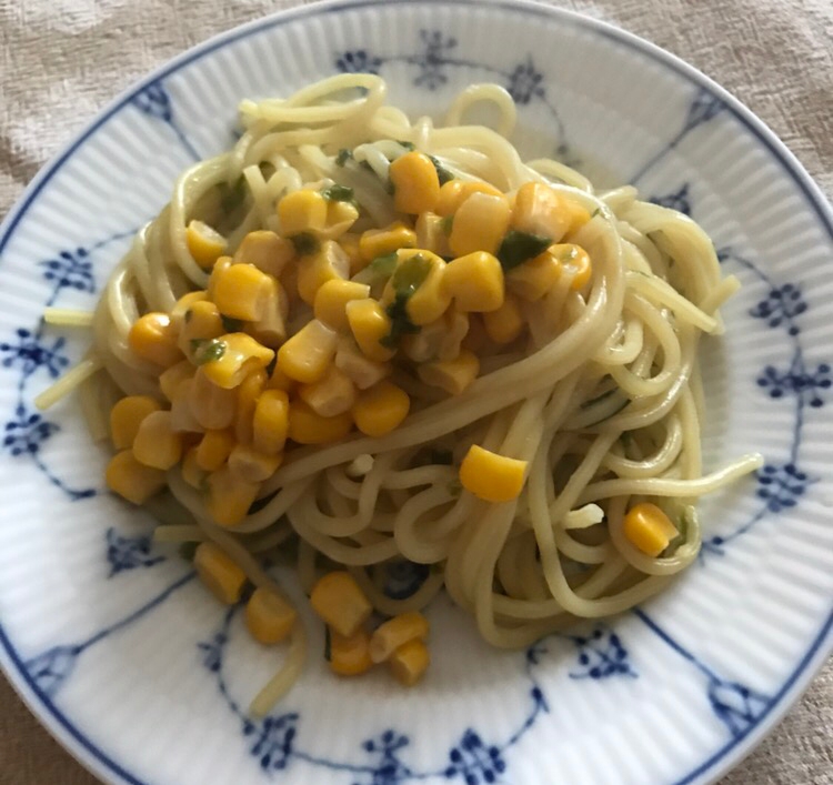 コーンと焼きばら海苔の豆乳焼きそば