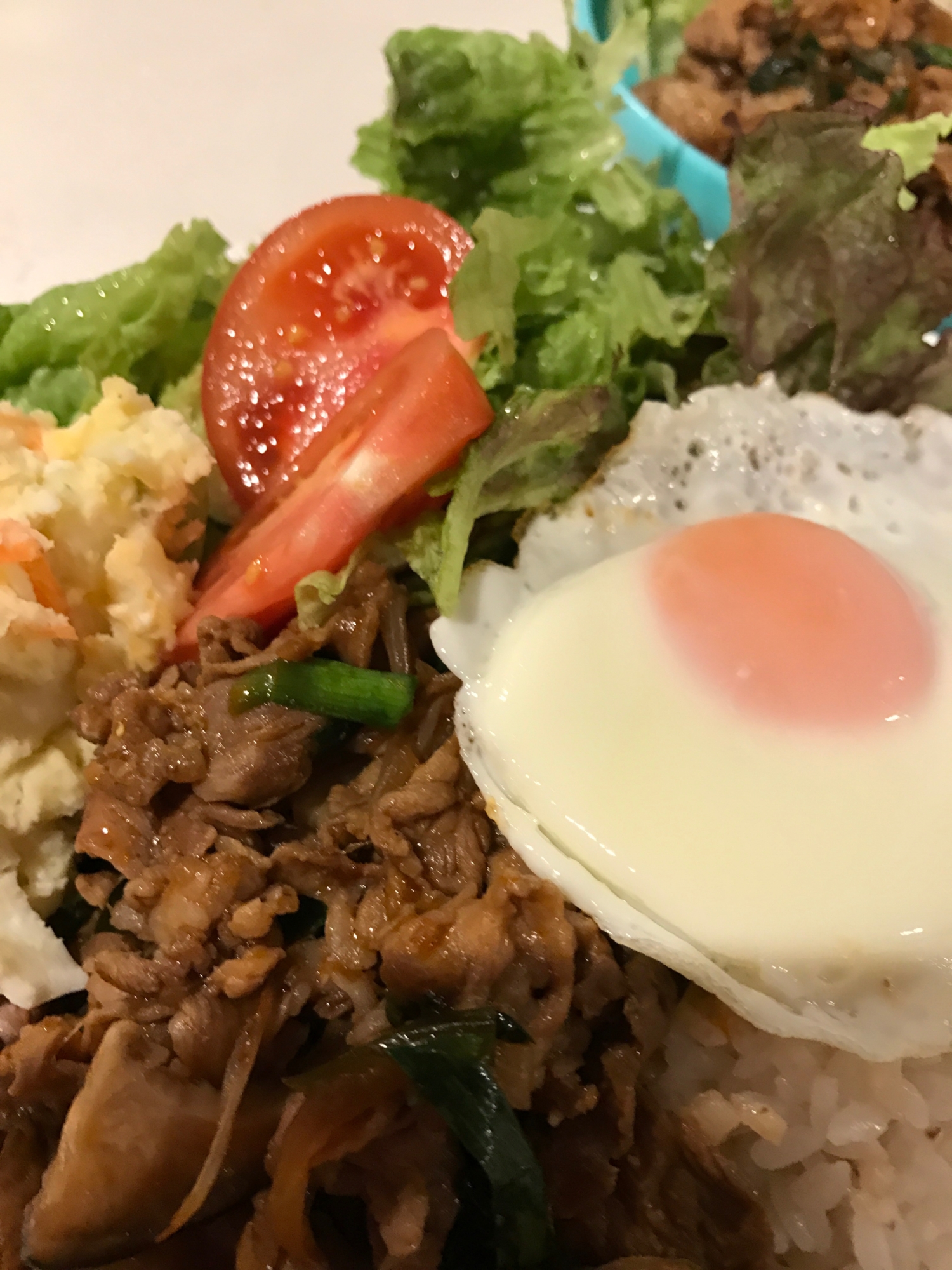 簡単ランチ☆焼肉ワンプレートごはん