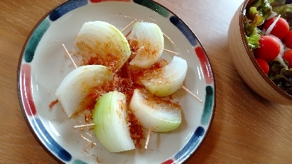 新玉ねぎの串焼き★おかか醤油でかんたんおつまみ