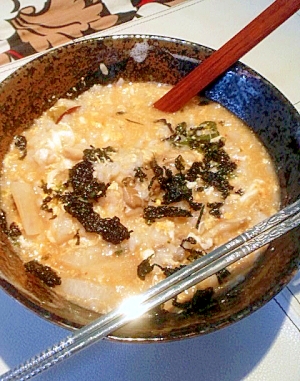 韓国風 残ったキムチと冷やご飯で Wエコ雑炊 レシピ 作り方 By まめもにお 楽天レシピ