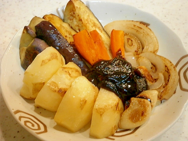 田楽味噌で食べる☆焼き野菜☆